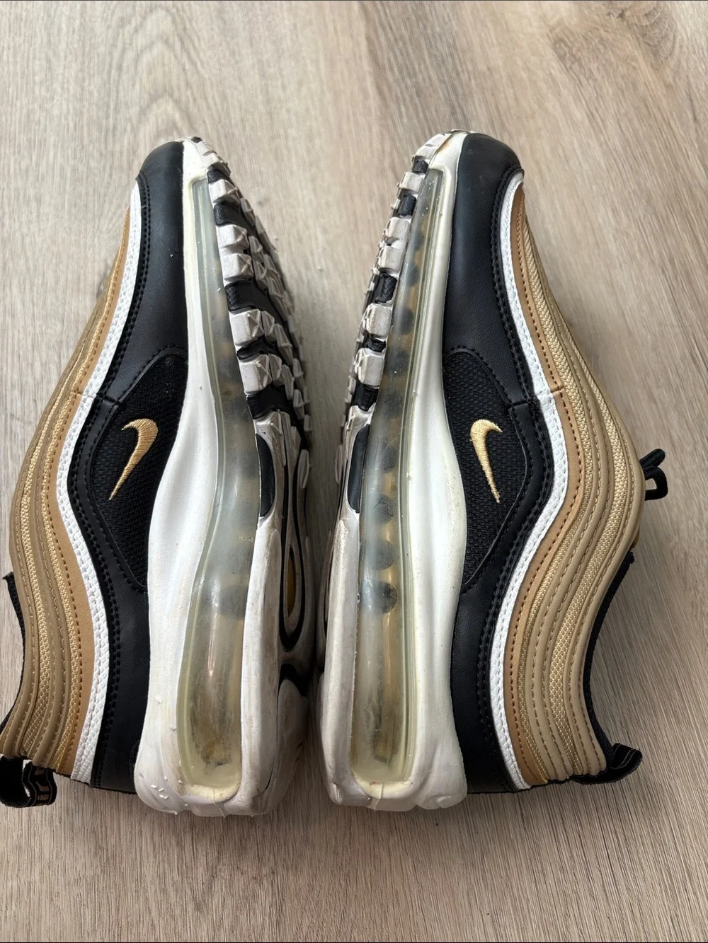 Nike Air Max 97 Metallic Gold Black White GS Size 5.5Y athleisure school sports